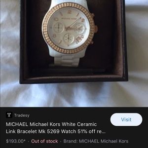 Michael kors gold and white watch